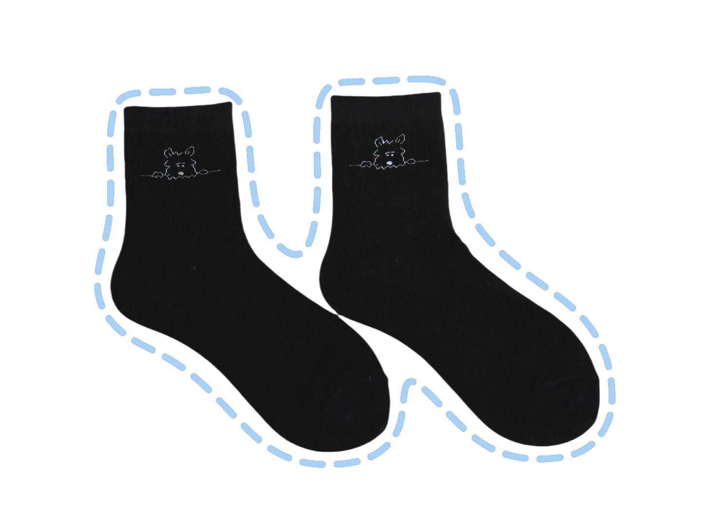 Minimalist Dog Peeking Socks - 2 Packs