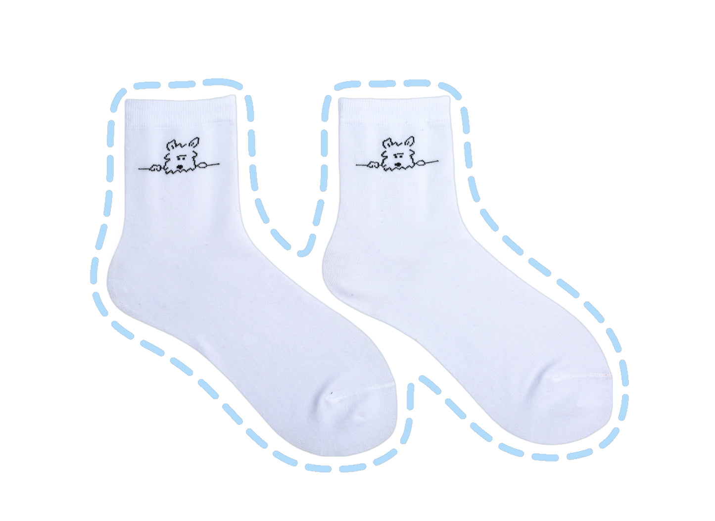Minimalist Dog Peeking Socks - 2 Packs